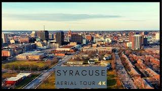 SYRACUSE NEW YORK - 4K AERIAL DRONE SKYLINE