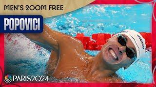 David Popovici earns gold, USA's Luke Hobson gets bronze in TIGHT men's 200m free | Paris Olympics