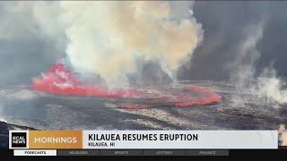 Kilauea volcano in Hawaii resumes eruption