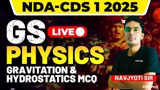 NDA & CDS 1 2025 Exam Physics Live - Gravitation & Hydrostatics MCQ