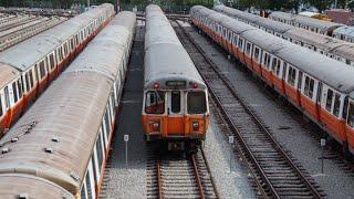 MBTA Retired Hawker Siddeley 01200 Series Orange Line Cars at Wellington