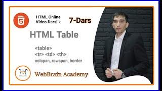 #7 HTML Table (HTML Uzbek)