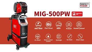 MIG-500PW heavy industy welding machine for aluminum welding with 20kg wire feeder and cylinder rack