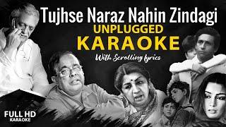 Tujhse Naraz Nahi Zindagi Unplugged Karaoke With Scrolling Lyrics, Lata Mangeshkar #UnpluggedKaraoke