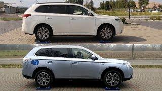 SLIP TEST - Mitsubishi Outlander PHEV S-AWC - 2014 vs 2015 - @4x4.tests.on.rollers