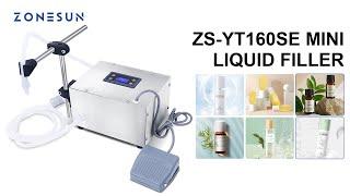 Low Cost | ZONESUN Mini Liquid Filling Machine Juice Drinks Diaphragm Pump Small Filler ZS-YT160SE