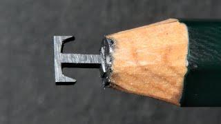 Full Length - Fancy letter T pencil carving art #asmr #pencilcarving