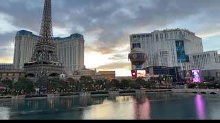 EARLY MORNING WALK ON THE LAS VEGAS STRIP/MGM GRAND HOTEL/CEASARS PALACE/COSMOPOLITAN /BELLAGIO