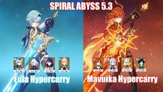 C0 Eula Hypercarry & C0 Mavuika Hypercarry | Spiral Abyss 5.3 | Genshin Impact