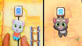 My Talking Tom. Mini games Go Up in real life. Cardboard game. DIY