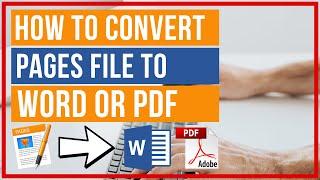 How To Convert A Pages Document To Word or PDF Files