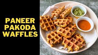 Paneer Pakoda waffles recipe | Monsoon special- Healthy snack recipe | Flavours Of Food