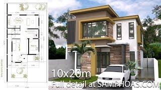 SketchUp Modern Home Plan Size 8x12m With 3 Bedroom