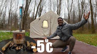 Jamaican's 1st Hot Tent Camping & Cooking on wood stove inside