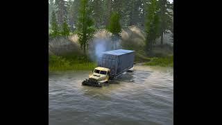 Extreme Russian Drivers Fearlessly Cross River In Truck - Spintires Mudrunner