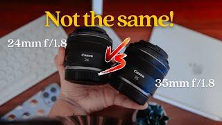 Canon RF 24mm f/1.8 VS RF 35mm f/1.8: Which is Better? #canon #canonphotography