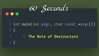 Role Of Destructors in C++ | OOPs | #60seconds | One Minute | #anooptube | #oneminute