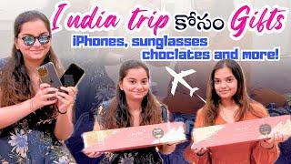 gifts maa India family kosam: iphones, sunglasses & more packing DIML || Telugu Vlog in USA || A&C