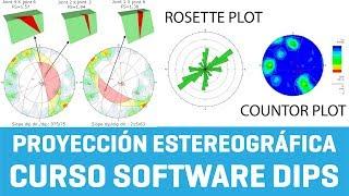 Proyeccion estereografica - Curso Software Dips - (Geotecnia y Geomecanica)