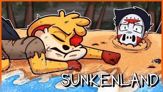 DAY 1 OF 100 - SURVIVING AT SEA WITH DELIRIOUS!!!  [SUNKEN LAND]