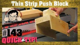 A clever table saw push-block idea for cutting thin strips