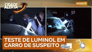 Perícia realiza teste de luminol em carro suspeito de estar relacionado à morte de Vitória