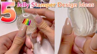FIVE Jelly Stamper French Tip Nail Design Hacks! Viral TikTok Nail Hack Tutorial 