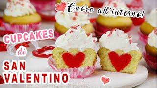 CUPCAKES DI SAN VALENTINO CON CUORE ALL'INTERNO ️️// Le ricette di DELIZIEePASTICCi