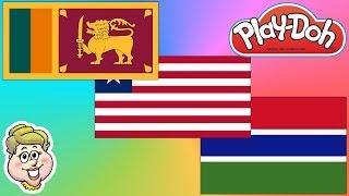 Play-Doh Flags! Sri Lanka, Liberia, and The Gambia! EWMJ #428