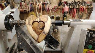 Woodturning - Two different Harts together for my Valentine .