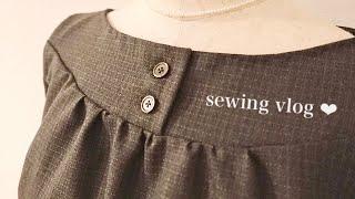 [Dressmaking vlog] making dress using British-style wool 