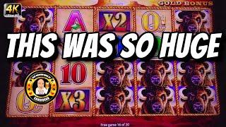 HUGE WINNING on Buffalo Gold Slot Machines in Las Vegas