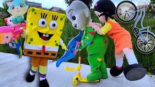 Drama Badut Lucu SquidGem Jagain Bayi Cocomelon Nangis Balonku Terbang Spongebob Jual Balon Karakter