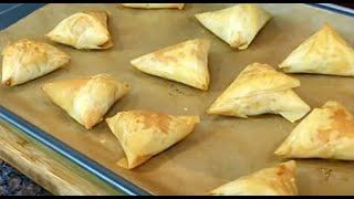 Spanakopita triangles - Best Greek Spinach Pies | Christine Cushing