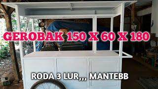 membuat gerobak roda 3 ukuran 150 x 60 x 180