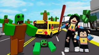 SOBREVIVO a un apocalipsis ZOMBIE con mi hermanita en roblox Brookhaven RP | paolazgames