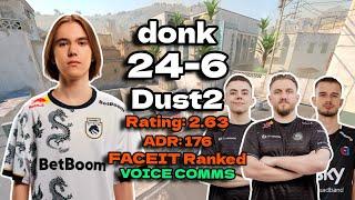 donk Destroys tabseN,Krimbo & rigoN 24/6 (Dust2) FACEIT Ranked July 11, 2024 | CS2 POV