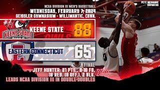 Keene State Men's Basketball Highlights at Eastern Connecticut 2/7/2024