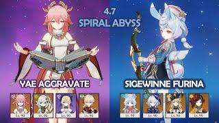 4.7 Spiral Abyss - Yae Aggravate & Sigewinne Furina - Genshin Impact
