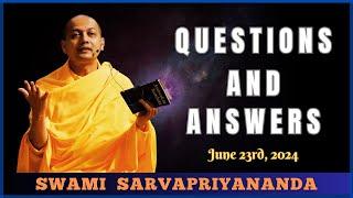 Ask Swami with Swami Sarvapriyananda | June 23rd, 2024