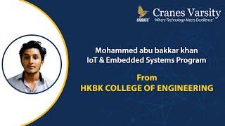 Internship in IoT & Embedded Systems - Abu Bakkar Khan - Cranes Varsity