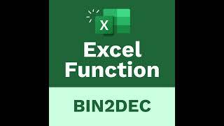 The Learnit Minute - BIN2DEC Function #Excel #Shorts #DubbedWithAloud