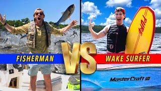 Fisherman vs Wake Surfer