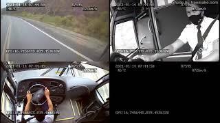 Câmeras do ônibus da Brasileiro mostram momento do acidente na BR-101
