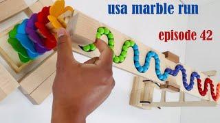 Wood Marble Run ASMR Sound Race | HABA Wave Slope | epi42