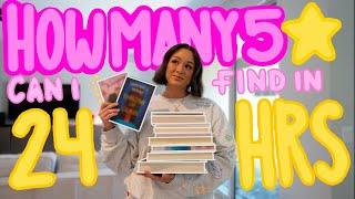 how many *5 STAR BOOKS* can I find in *24HRS* ? | 24 HR READING CHALLENGE but make it 5 predictions