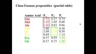 Bioinformatics III Chou Fasman method Secondary structure prediction part 2 15062020