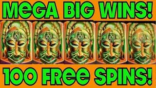 **100 FREE SPINS!** HUGE WINS! King of Africa WMS Slot Machine Bonus