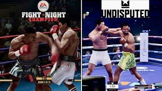 Undisputed vs Fight Night Champion comparison: footwork, knockouts, animation, physics