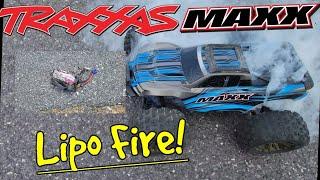 Traxxas Maxx has a Lipo Fire!